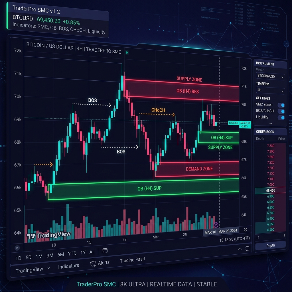 TraderPro SMC UI Mockup
